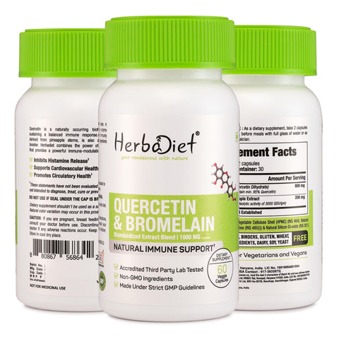 Quercetin with Bromelain Supplement for Immune, Heart & Joint Health