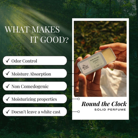 Round The Clock Solid Pocket Perfume for Women (Alcohol Free)