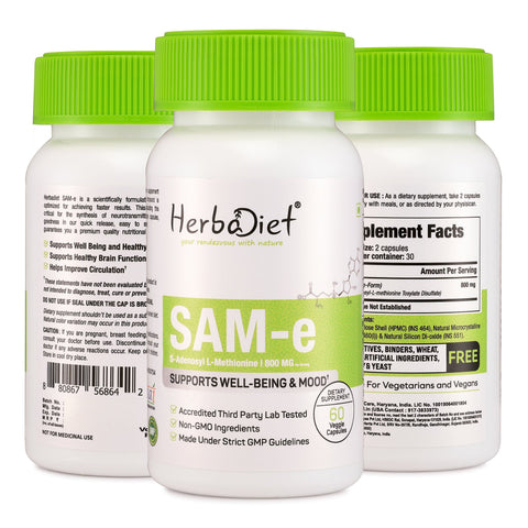 SAM - e S - Adenosyl Methionine 400 mg Capsules for Joint Support & Nervous System