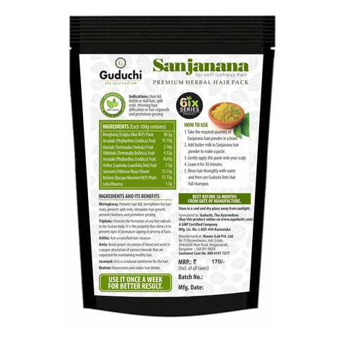 Sanjanana Premium Herbal Hair Pack for Split Ends, Thinning Hair & Dandruff