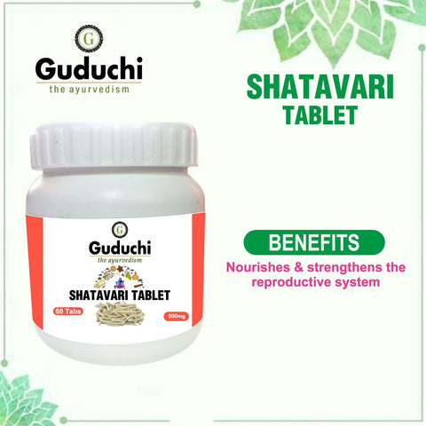 Shatavari Tablet- Nourishes & strengthens the Reproductive system - 60 Tabs | 500mg