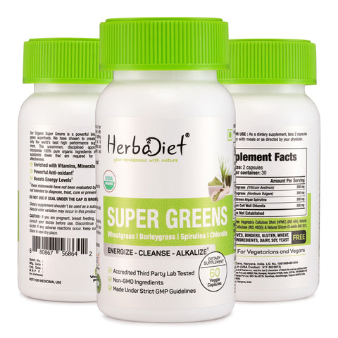 Organic Super Greens Superfood for Energy Boost & Detox
