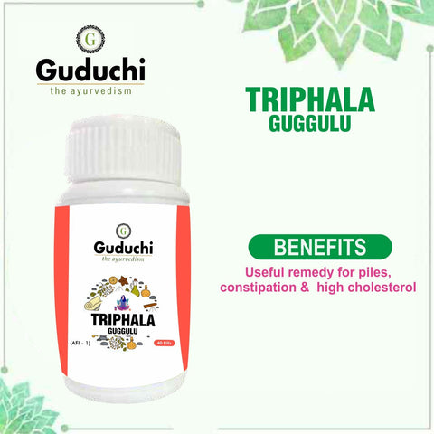 Triphala Guggulu |  Useful remedy for piles, constipation &  high cholesterol-40 Pills