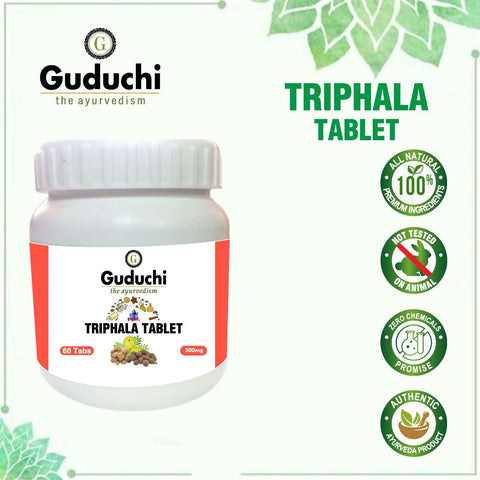 Triphala Tablet- Relieves from constipation |  Helps reduce weight | 60 Tabs,  500mg