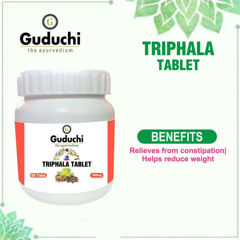 Triphala Tablet- Relieves from constipation |  Helps reduce weight | 60 Tabs,  500mg