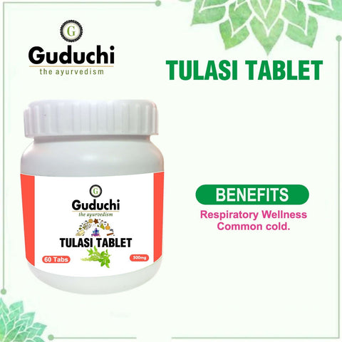 Tulsi Tablet- Respiratory Wellness | Boost Immunity | Relieves  Cold & Cough 60 Tabs | 500mg