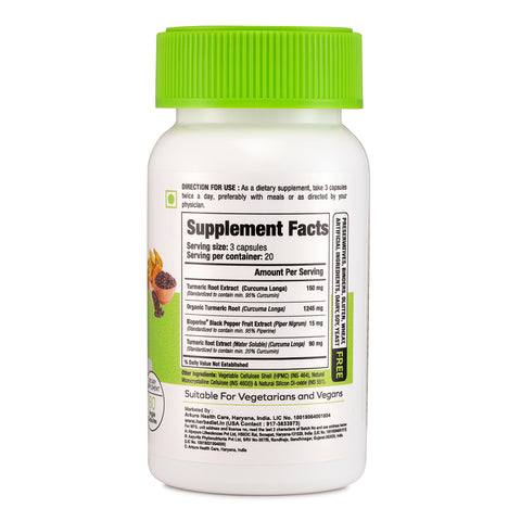 Turmeric Curcumin Capsules with Bioperine for Immunity & Joint Support